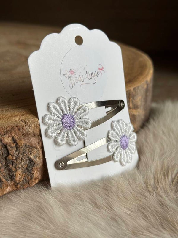 Klikklak Daisyflower 5cm Wit / Lila