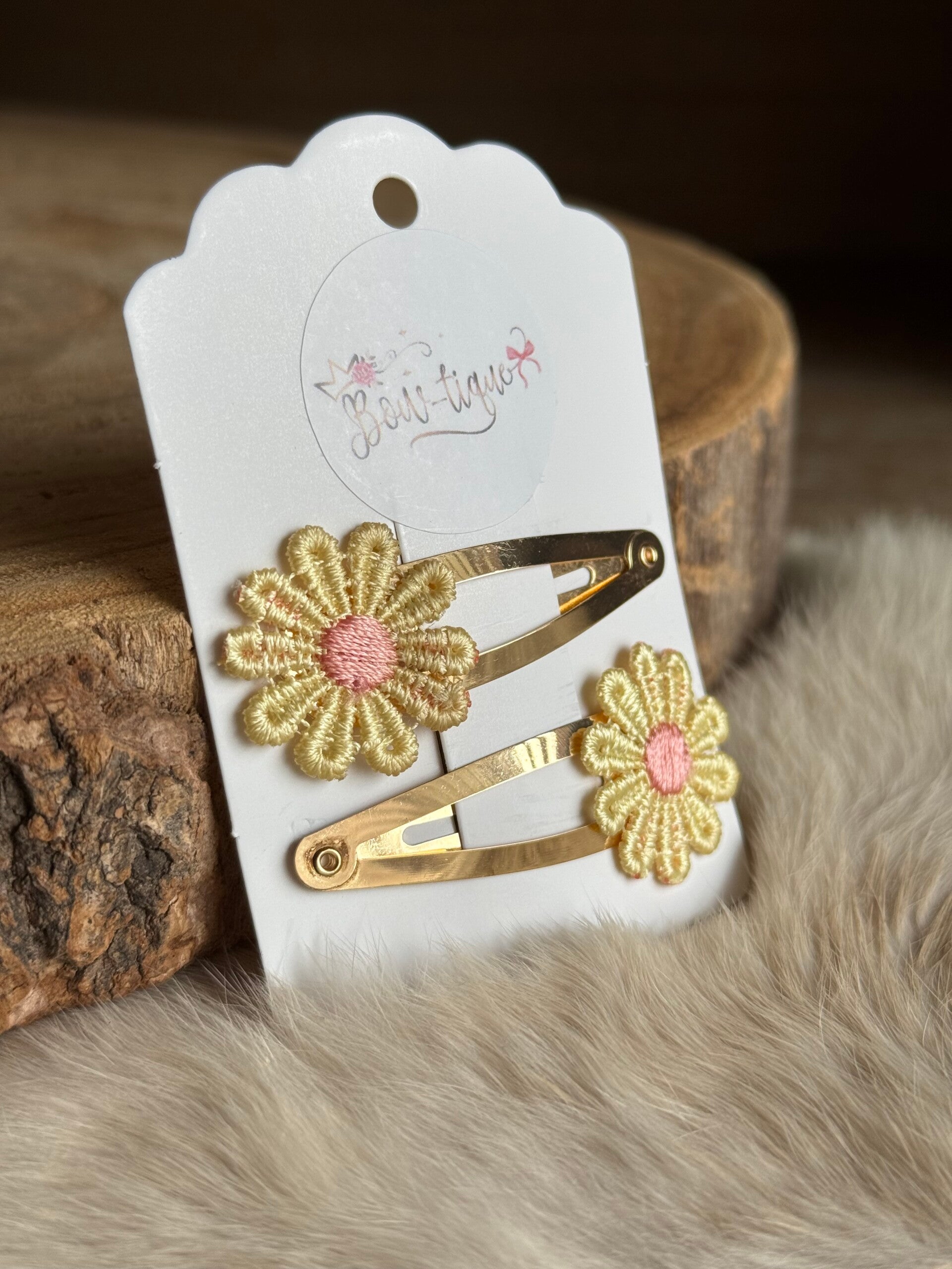 Klikklak Daisyflower 5cm Lichtgeel / Zalm