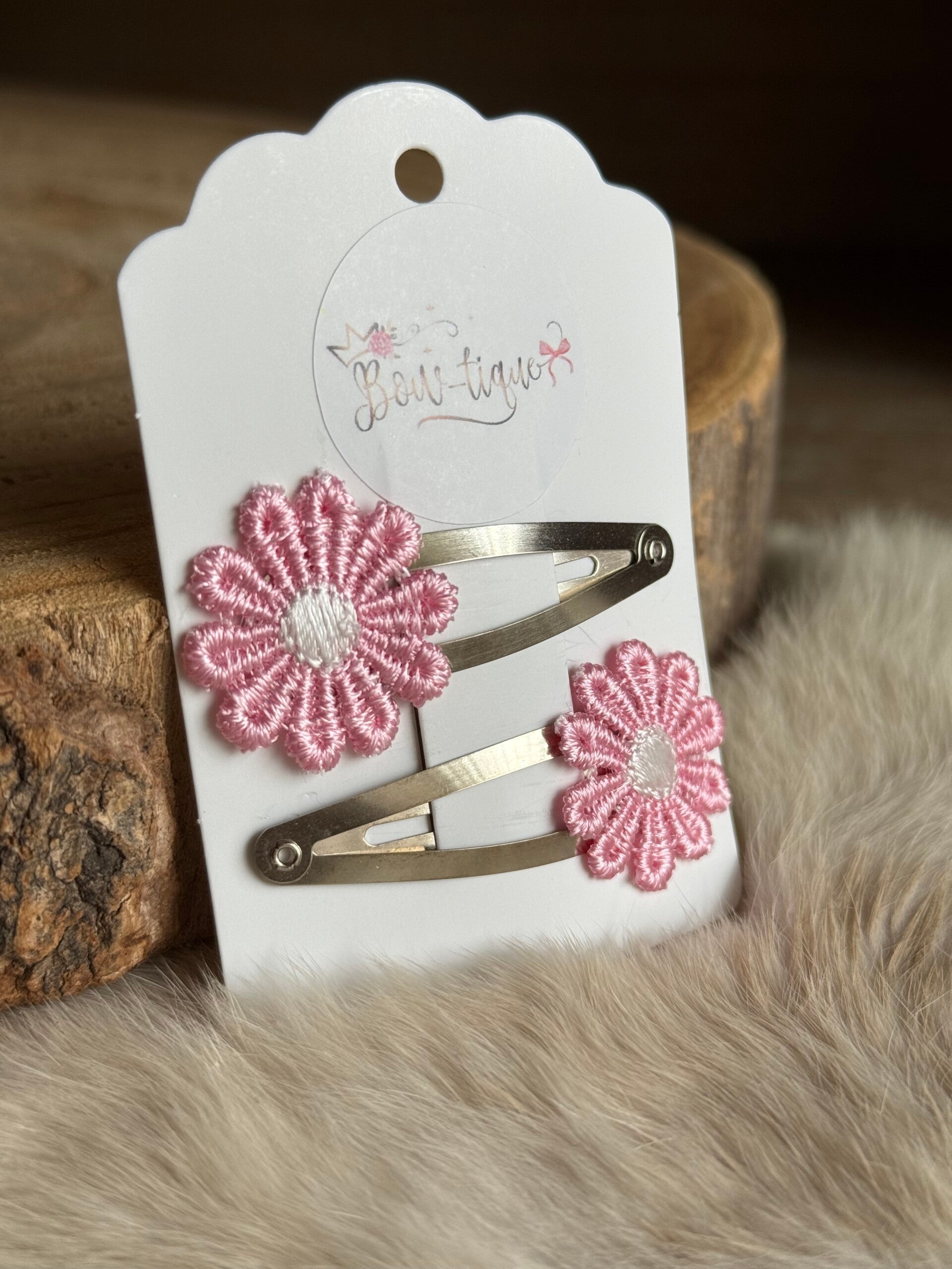 Klikklak Daisyflower 5cm Lichtroze / Wit