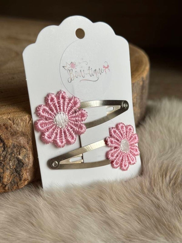 Klikklak Daisyflower 5cm Lichtroze / Wit