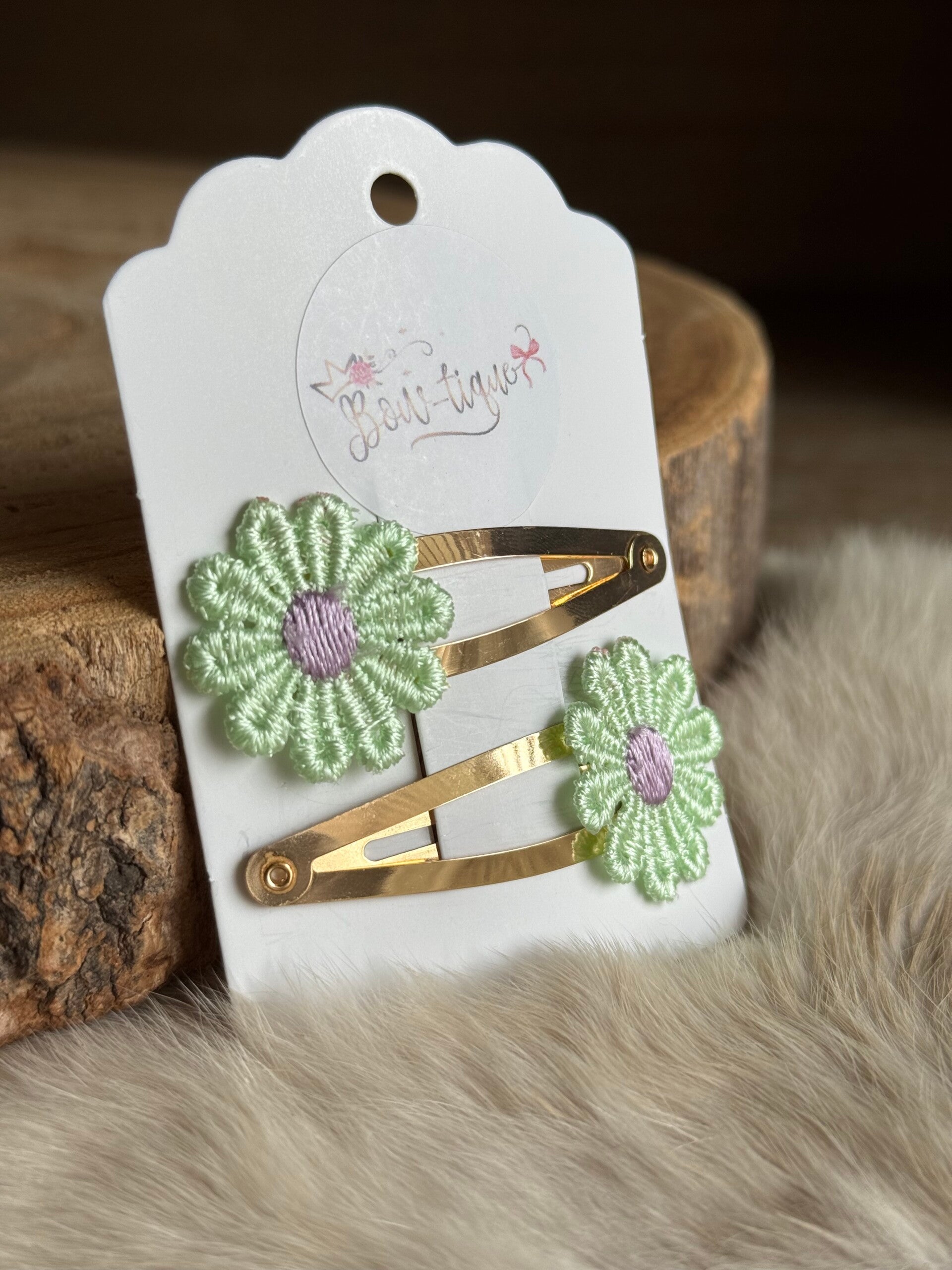 Klikklak Daisyflower 5cm Mint / Lila