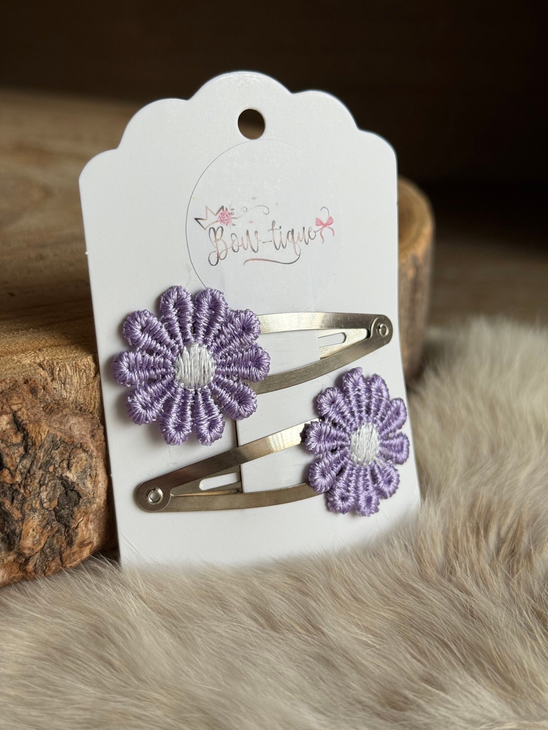 Klikklak Daisyflower 5cm Lila / Wit