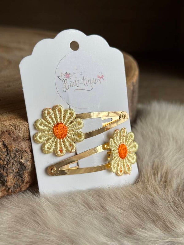 Klikklak Daisyflower 5cm Lichtgeel / Oranje