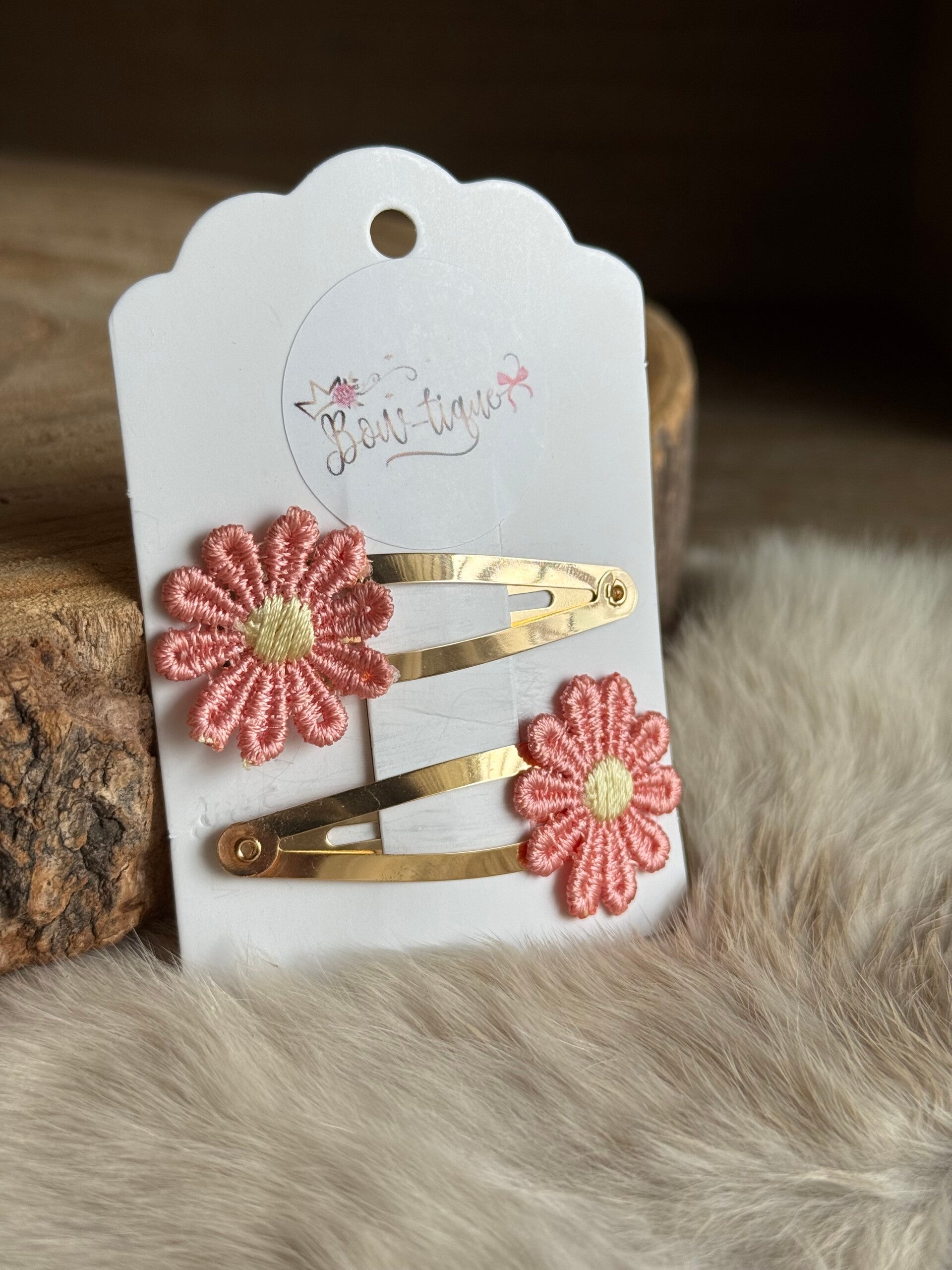 Klikklak Daisyflower 5cm Koraal / Geel