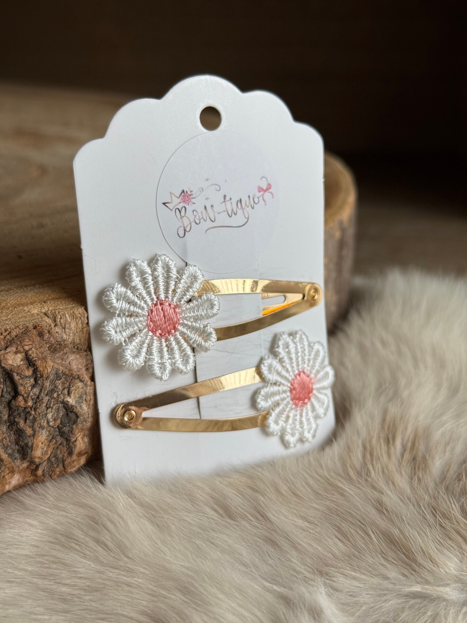 Klikklak Daisyflower 5cm Wit / Zalm