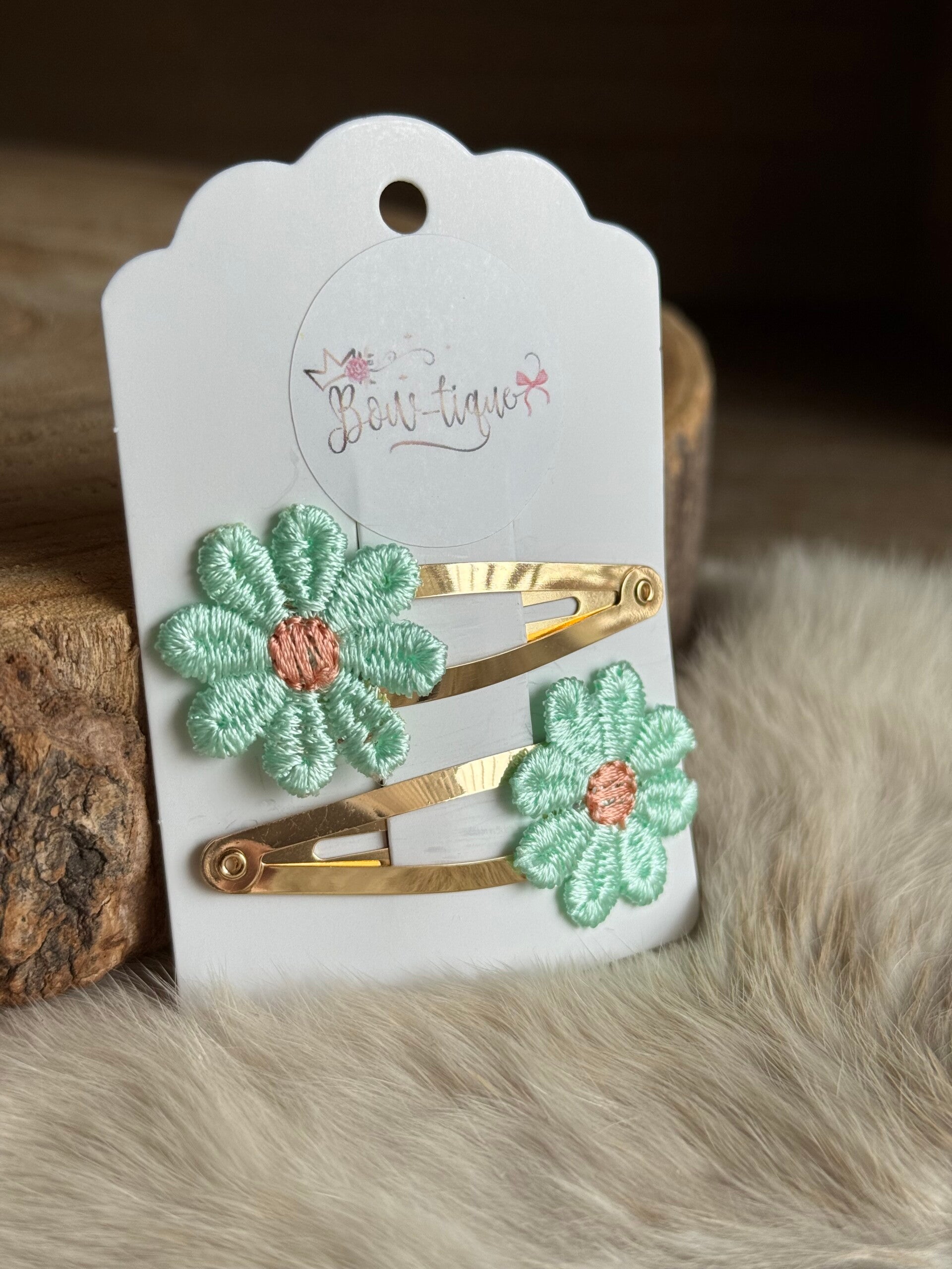 Klikklak Daisyflower 5cm Mint / Koraal