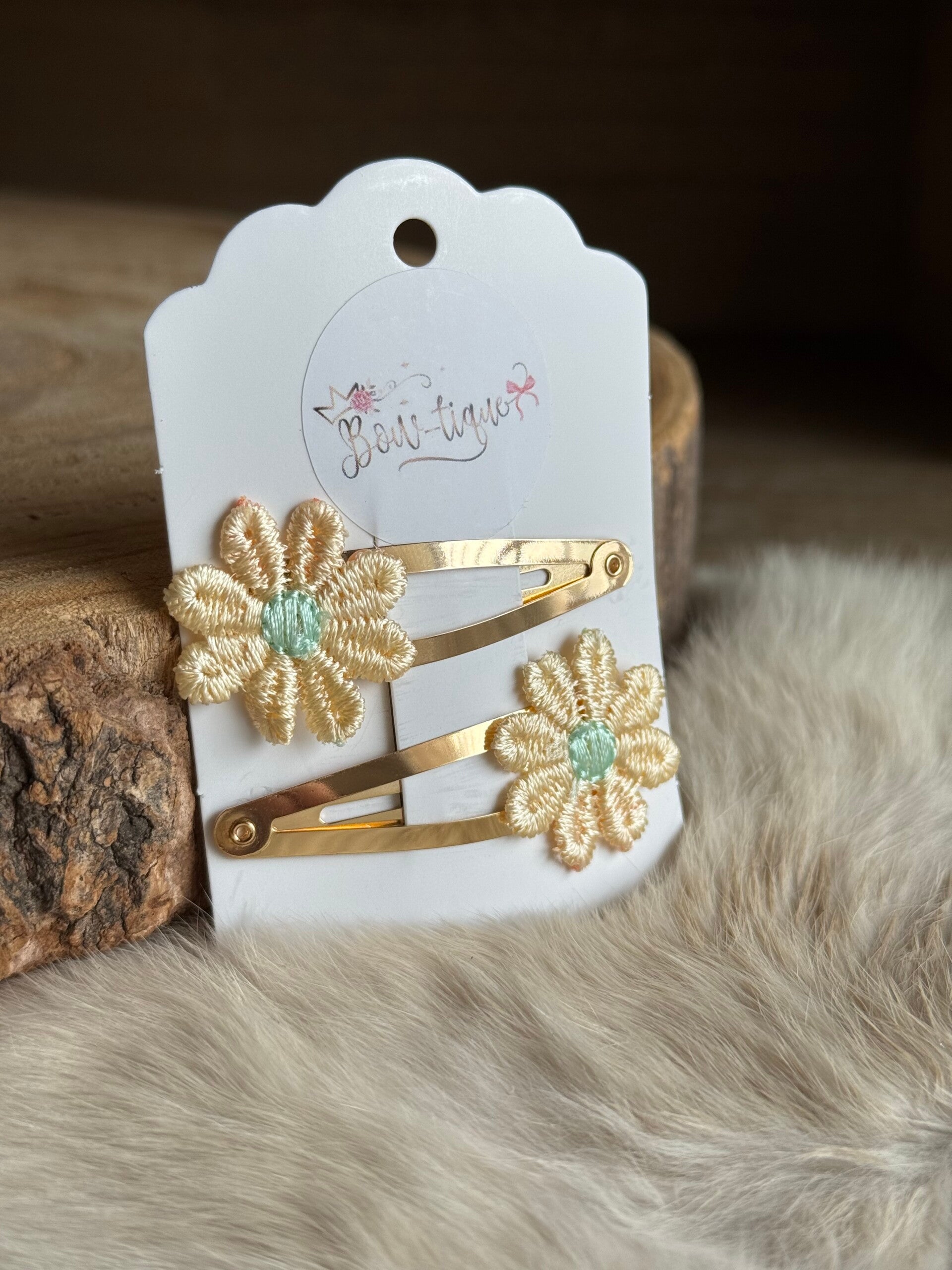 Klikklak Daisyflower 5cm Lichtgeel / Mint