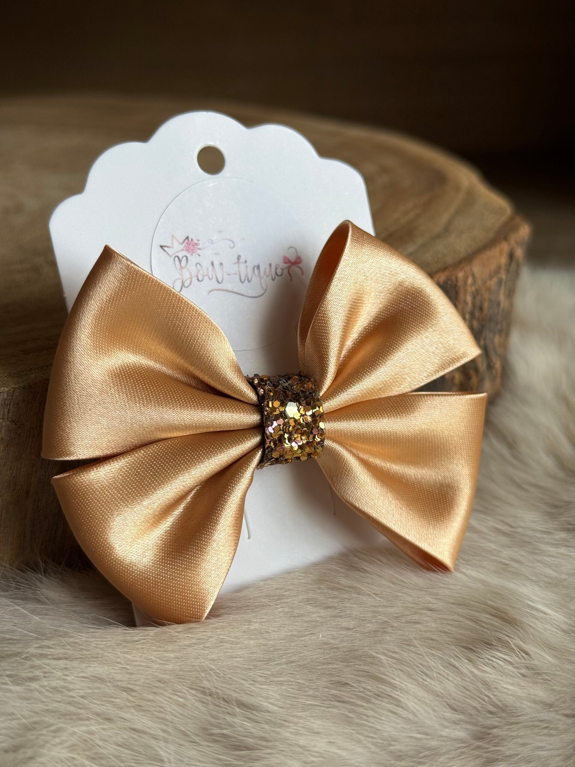 Satijnen Strik Glitter Sandstone