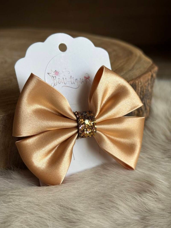 Satijnen Strik Glitter Sandstone