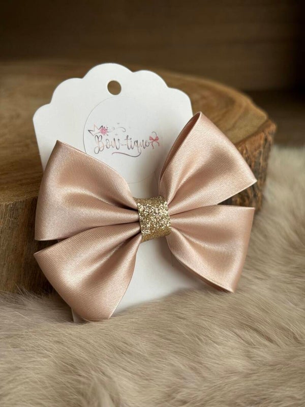 Satijnen Strik Glitter Oyster