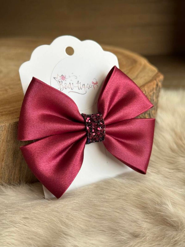 Satijnen Strik Glitter Wine