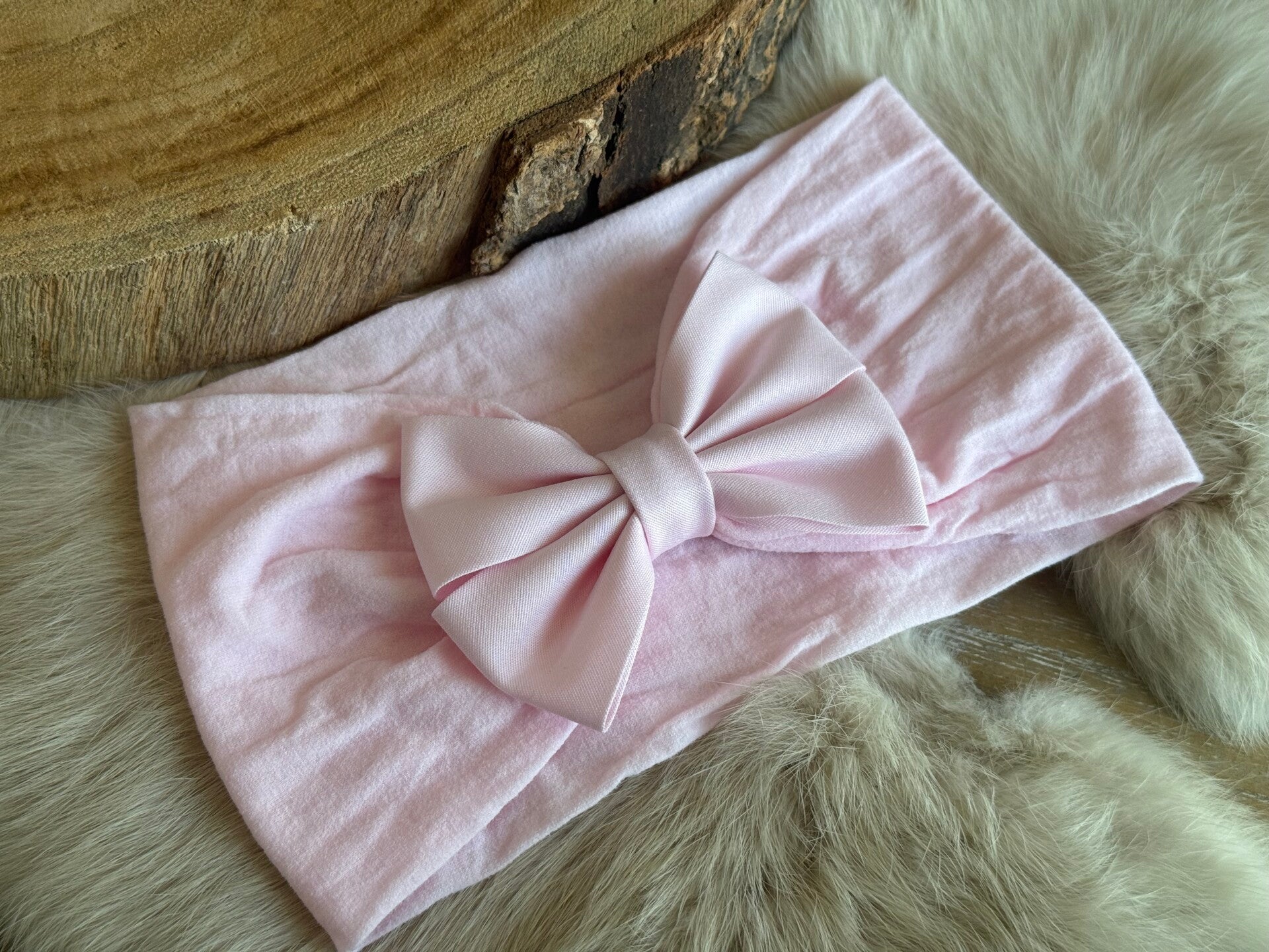 Brede hoofdband Pale Pink