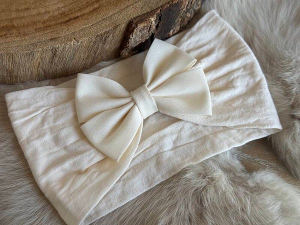 Brede hoofdband Crème