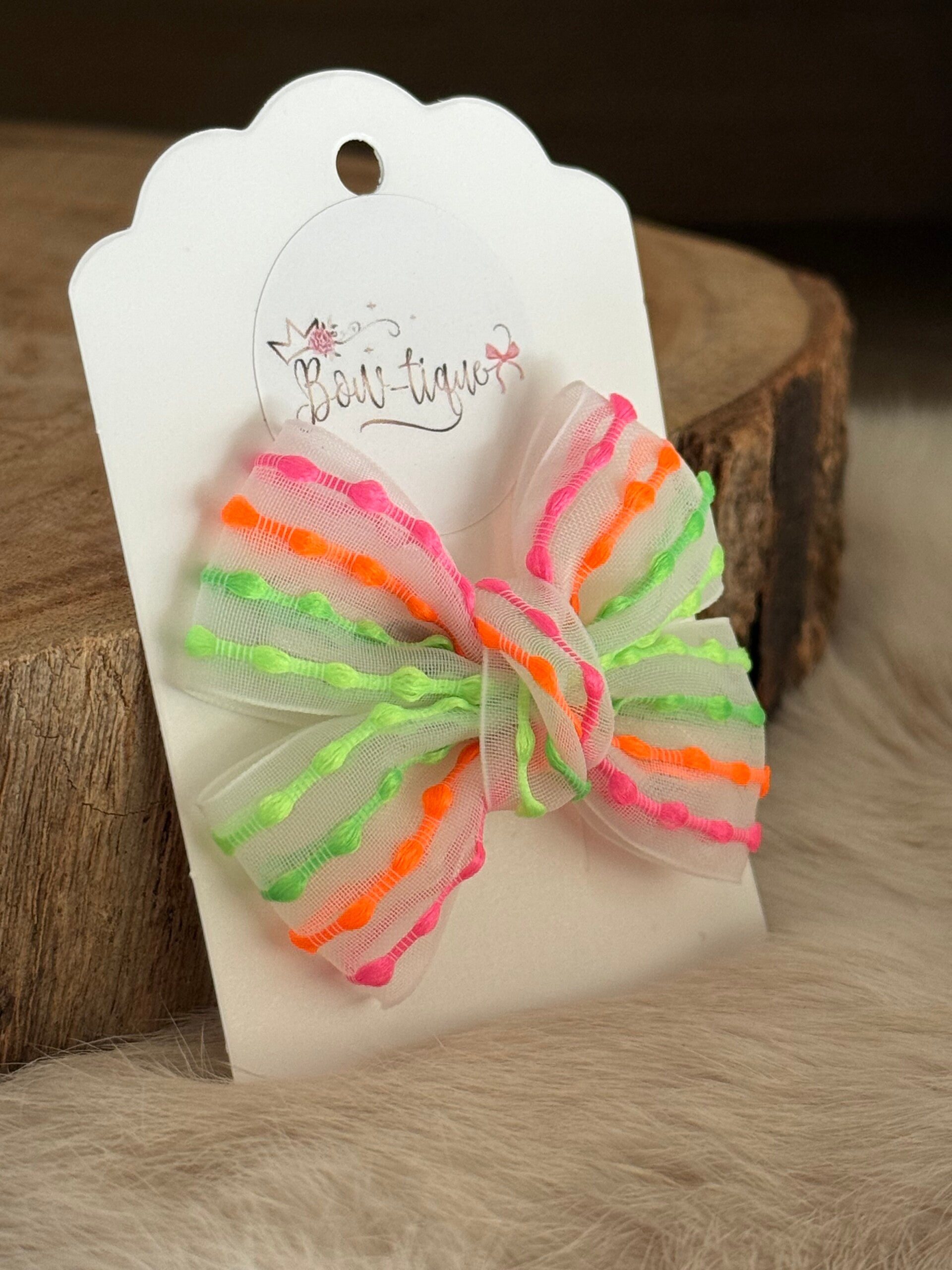 Strikje fluo streepjes Saar