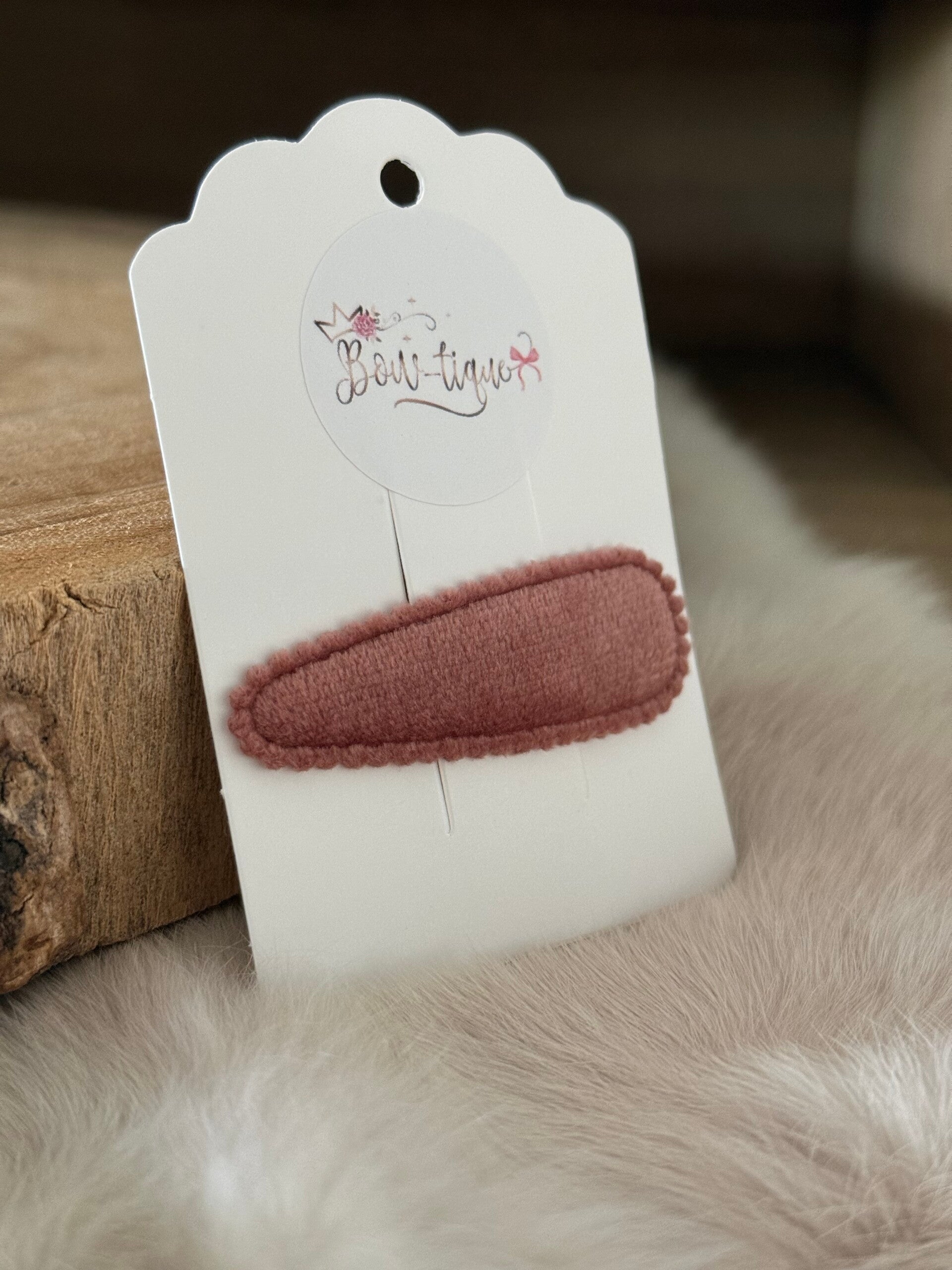 Klikklakspeldje Velvet effen Oud roze