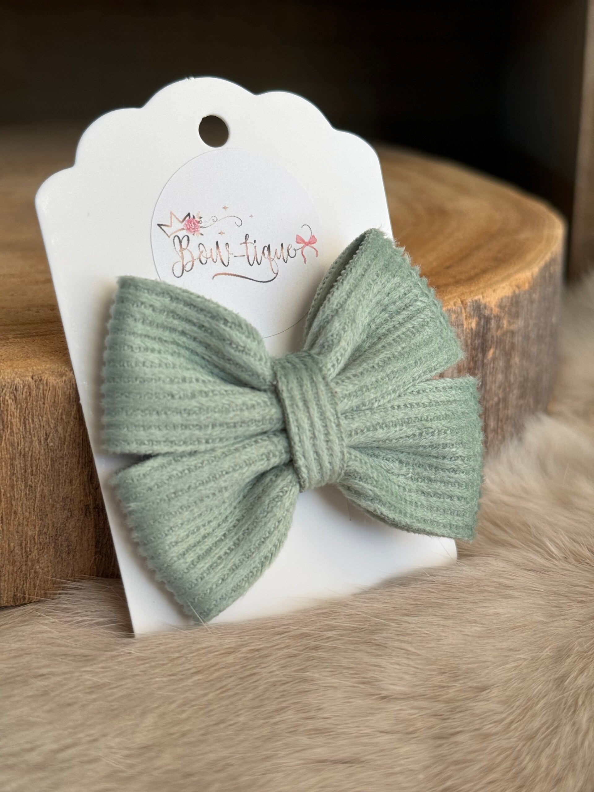 Geribbelde strik mat Mint