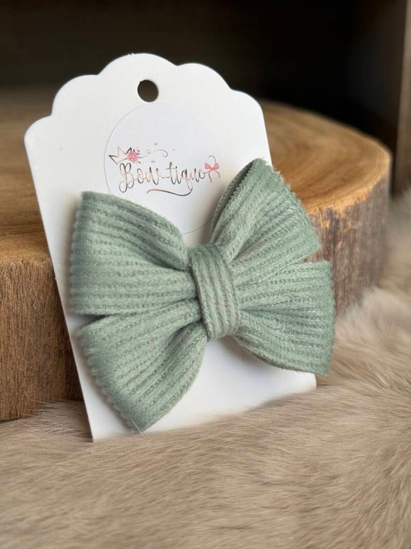 Geribbelde strik mat Mint