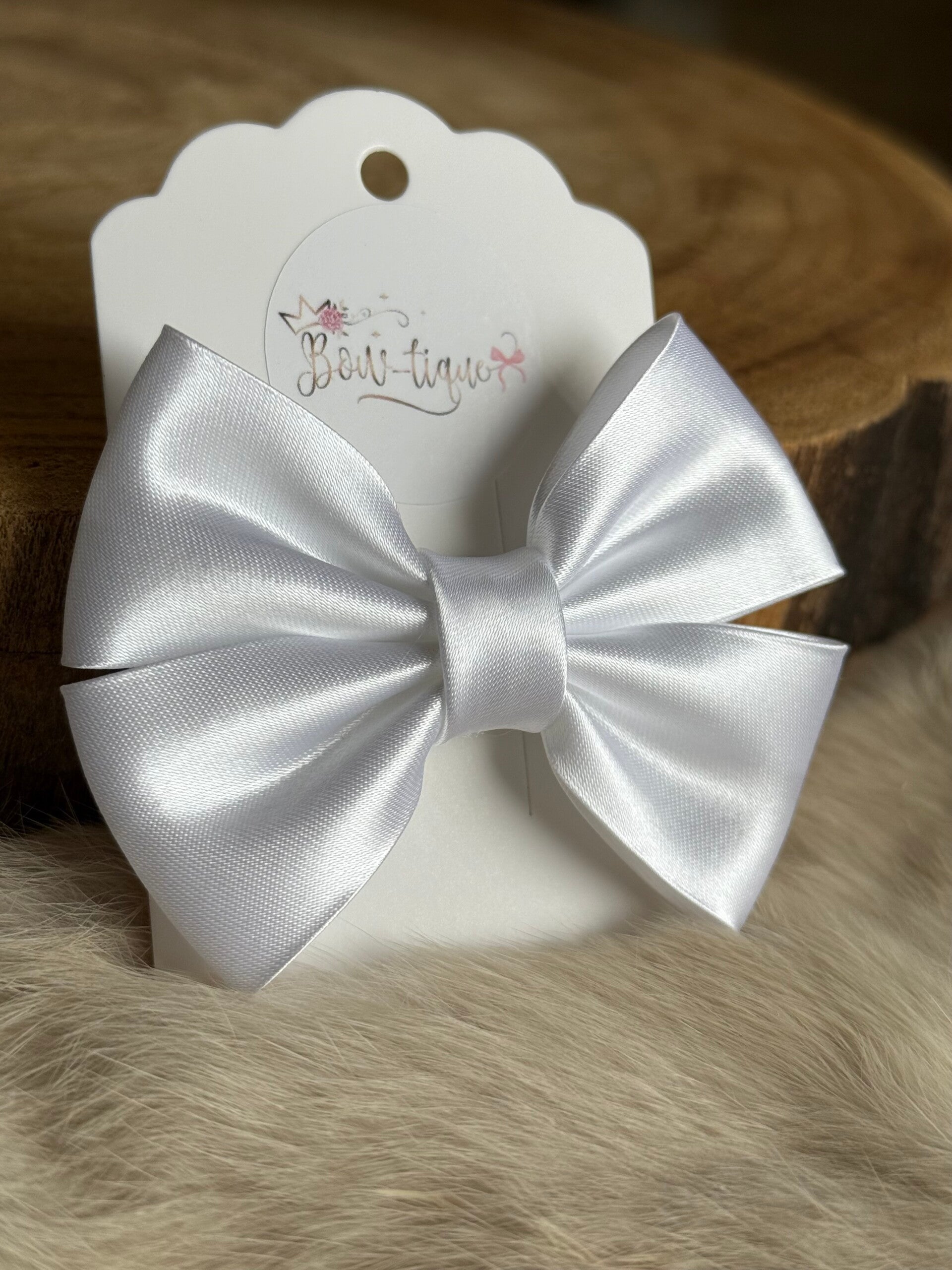 Satijnen Strik White