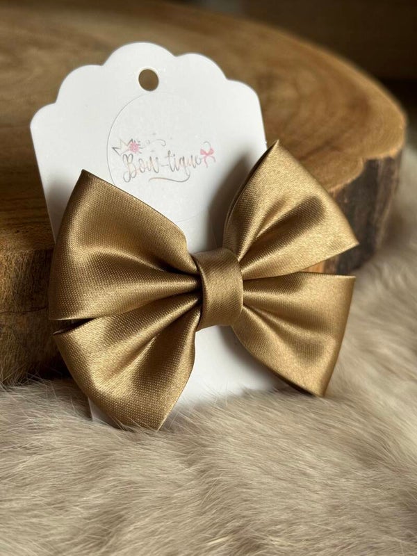 Satijnen Strik Khaki Caramel