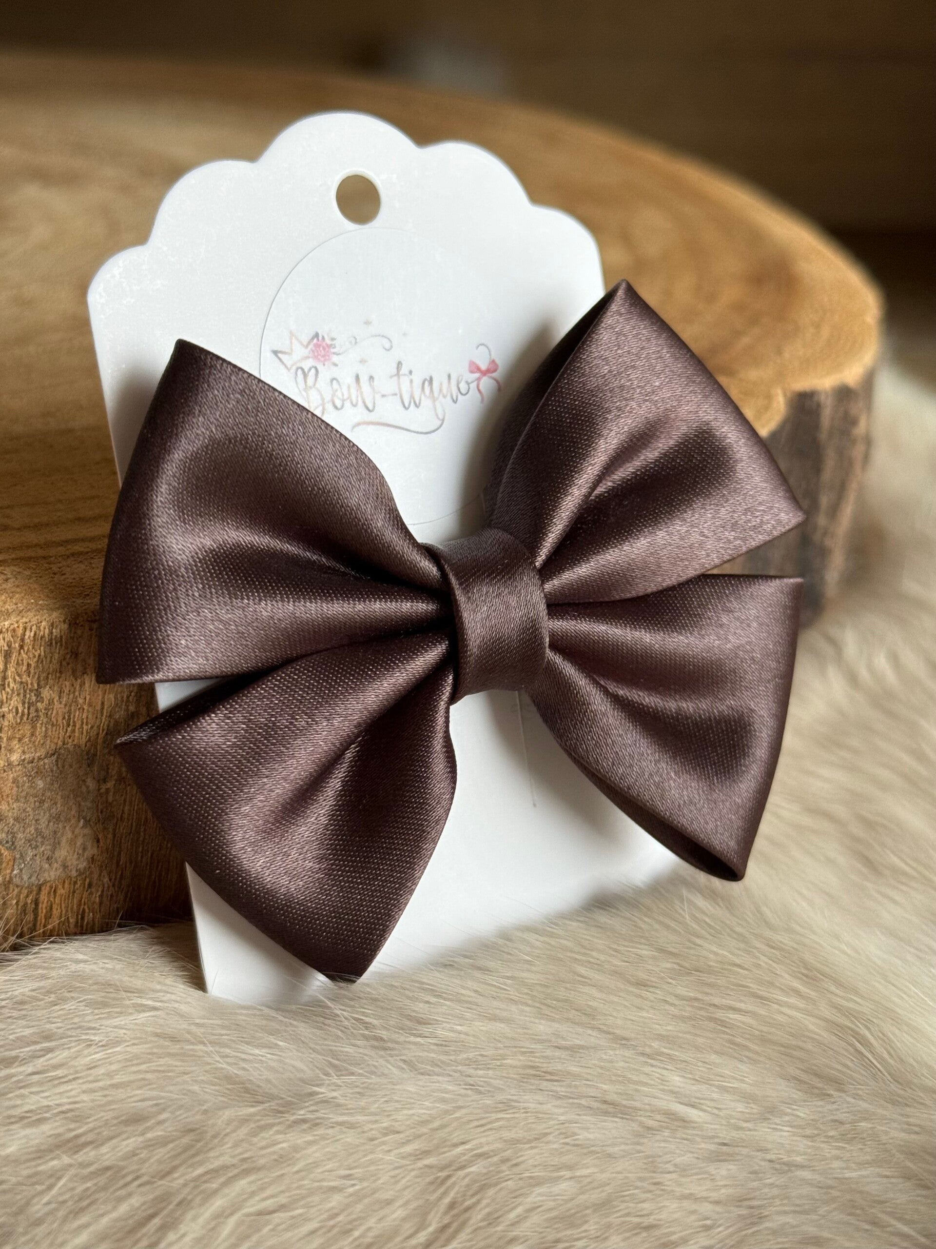 Satijnen Strik Dark Brown