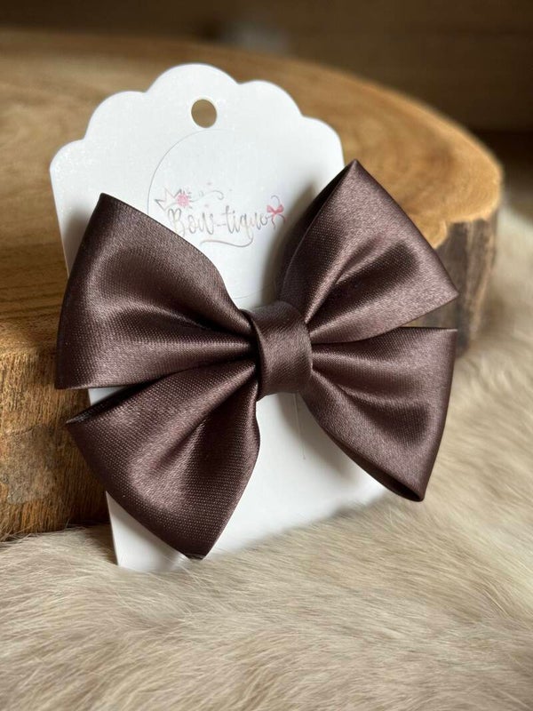 Satijnen Strik Dark Brown