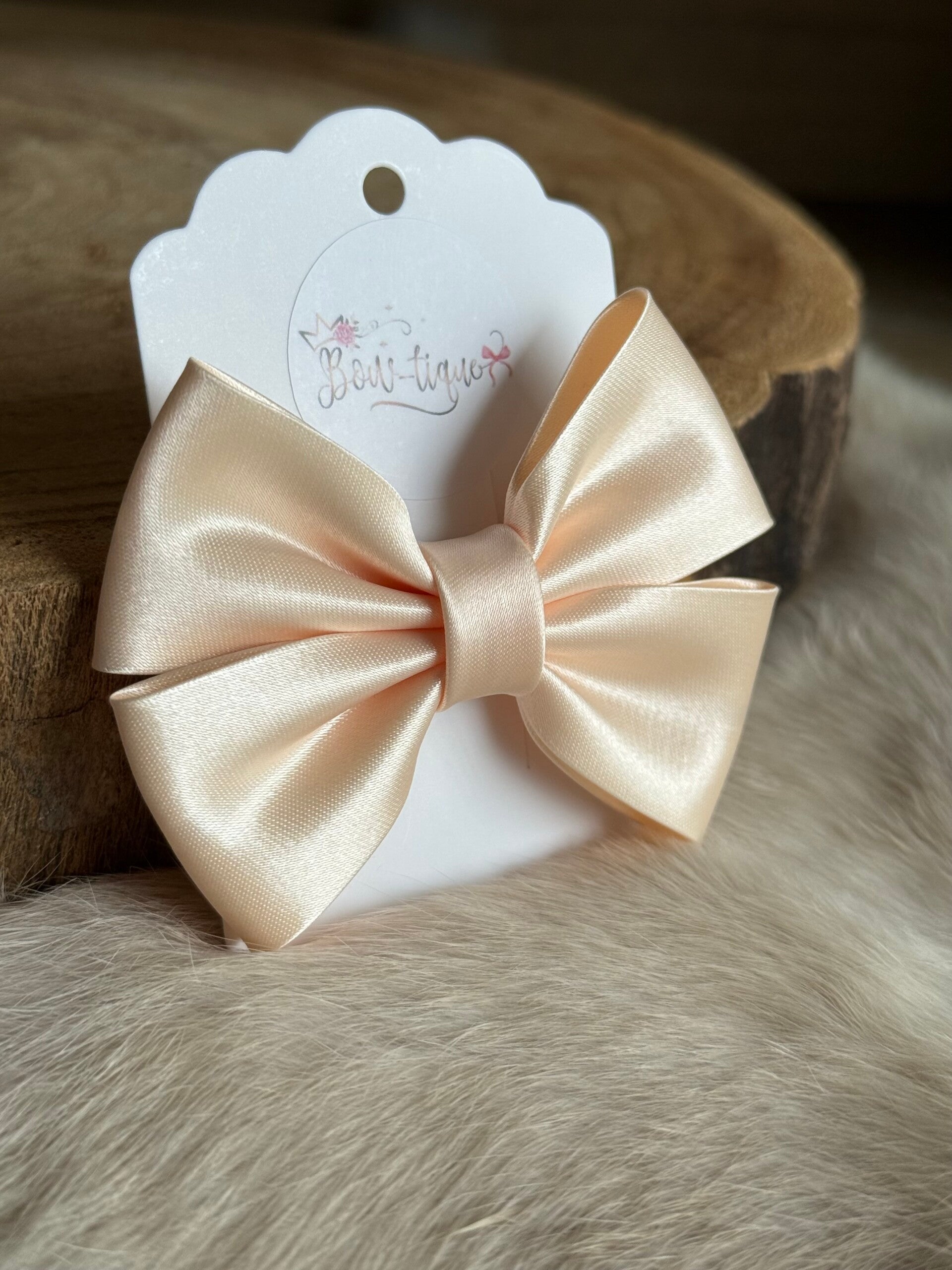 Satijnen Strik Creamy pink