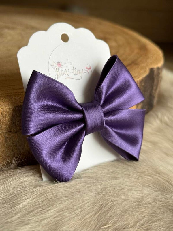 Satijnen Strik Aubergine