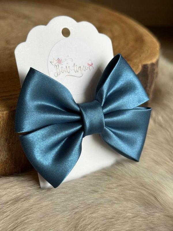 Satijnen Strik Storm Blue