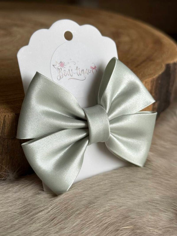 Satijnen Strik Pale Sage