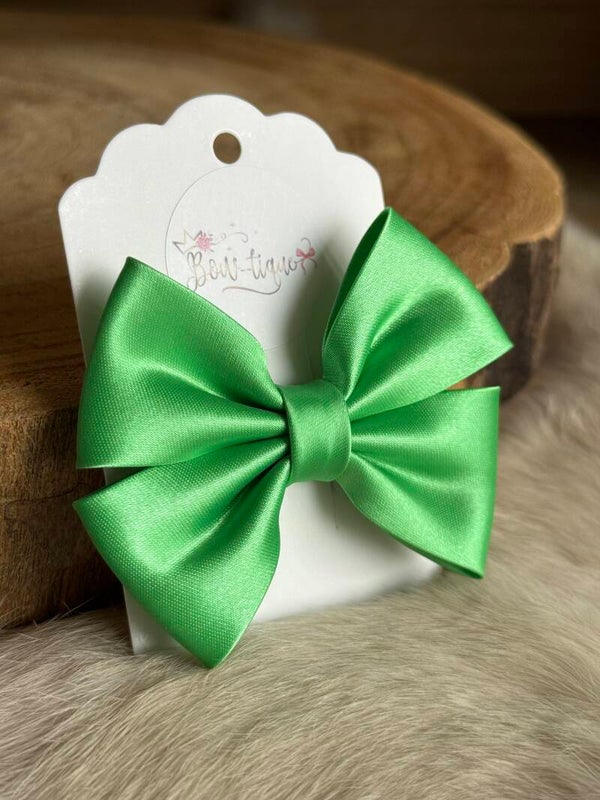 Satijnen Strik Apple Green