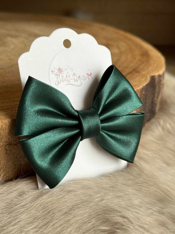 Satijnen Strik Forest Green