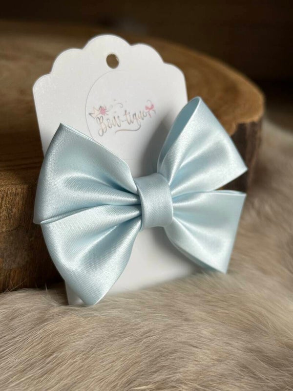 Satijnen Strik Ice Blue