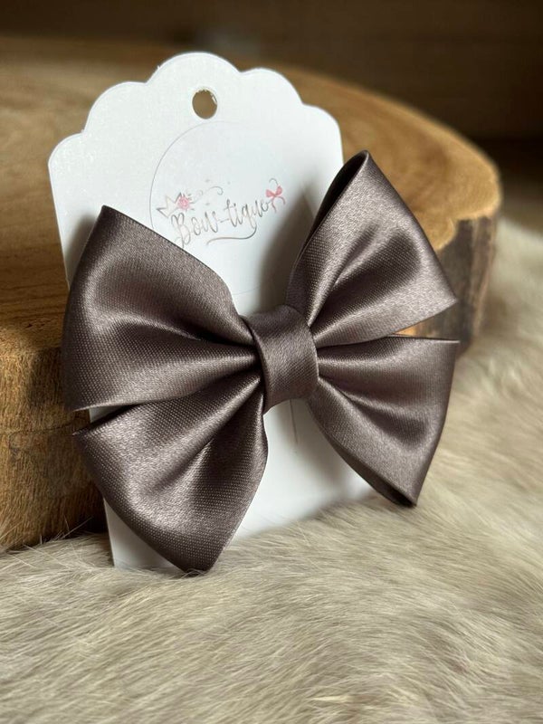 Satijnen Strik Steel Grey