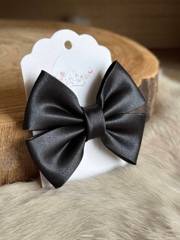 Satijnen Strik Black