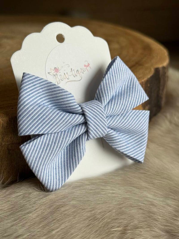 Katoenen Strik Gestreept Jeans blauw