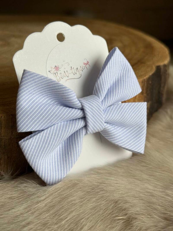 Katoenen Strik Gestreept Babyblauw