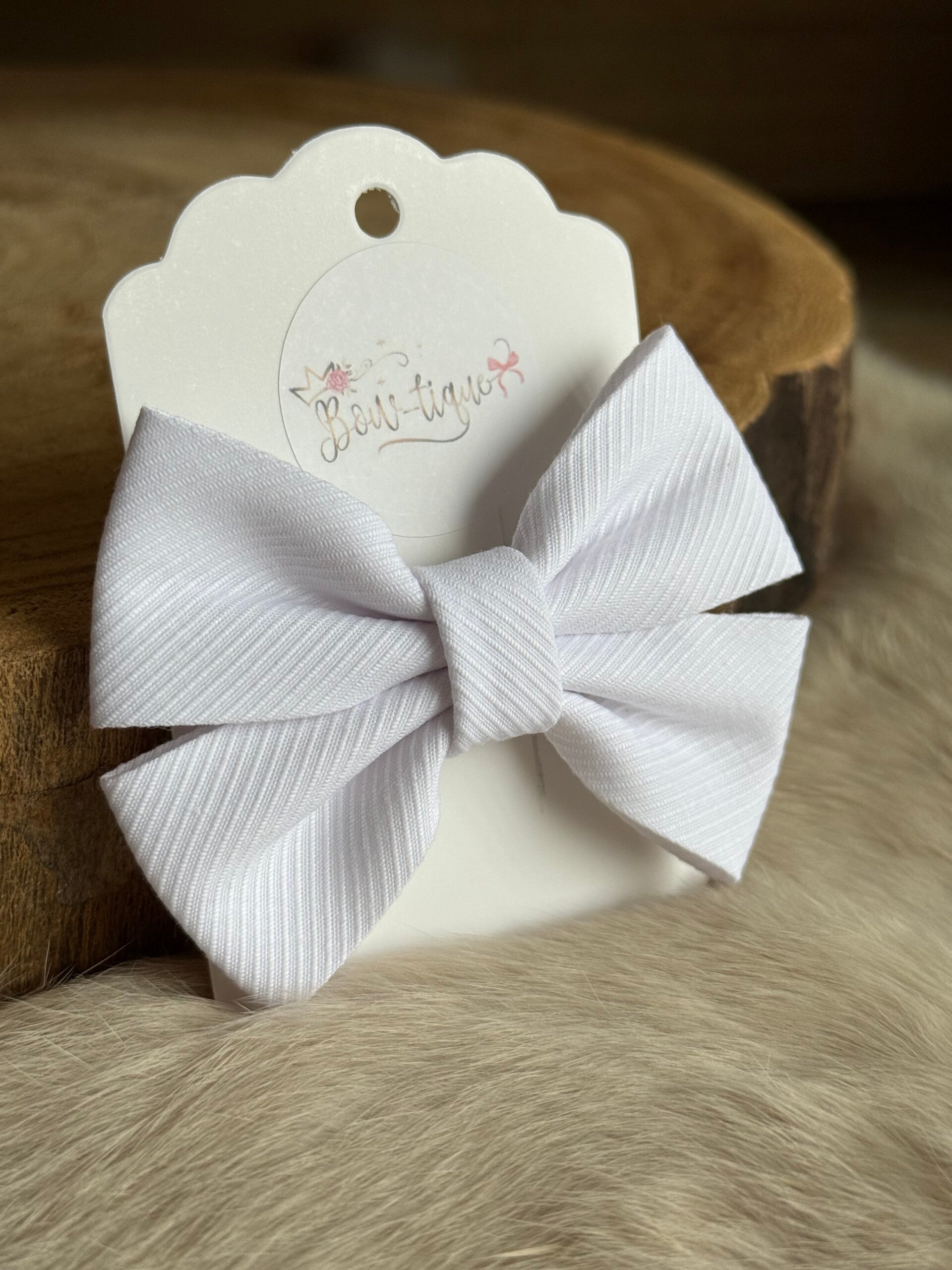 Katoenen Strik Gestreept Wit