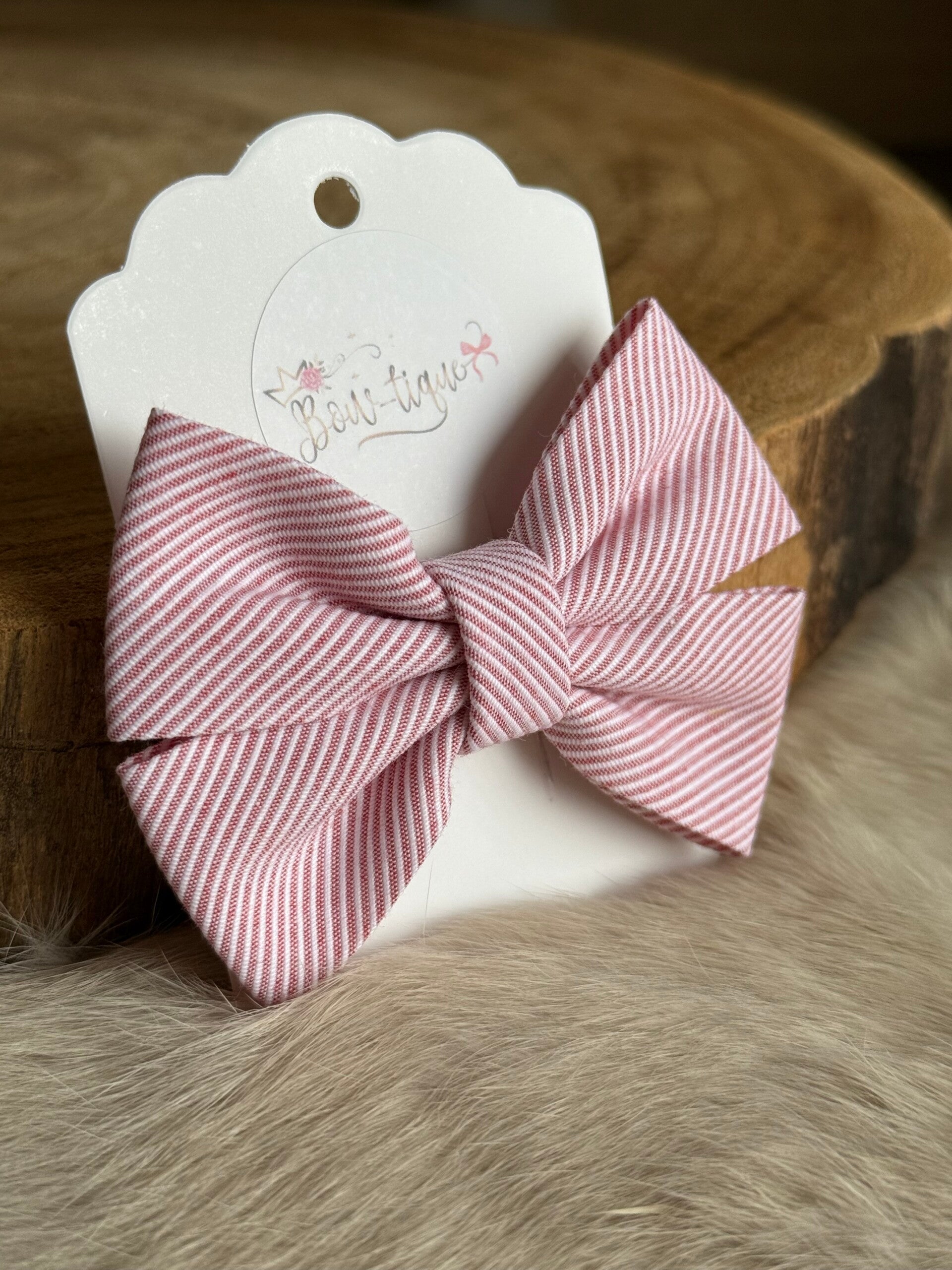 Katoenen Strik Gestreept Rood