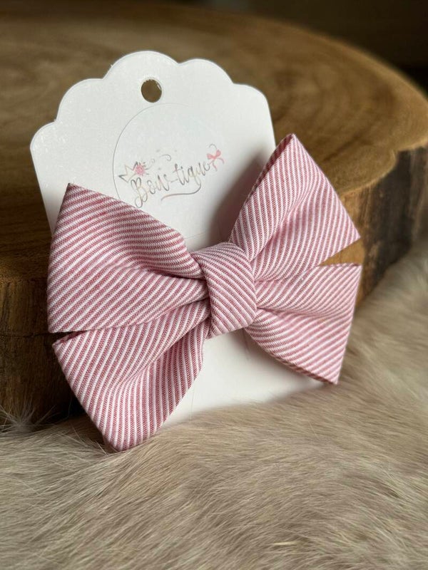 Katoenen Strik Gestreept Rood