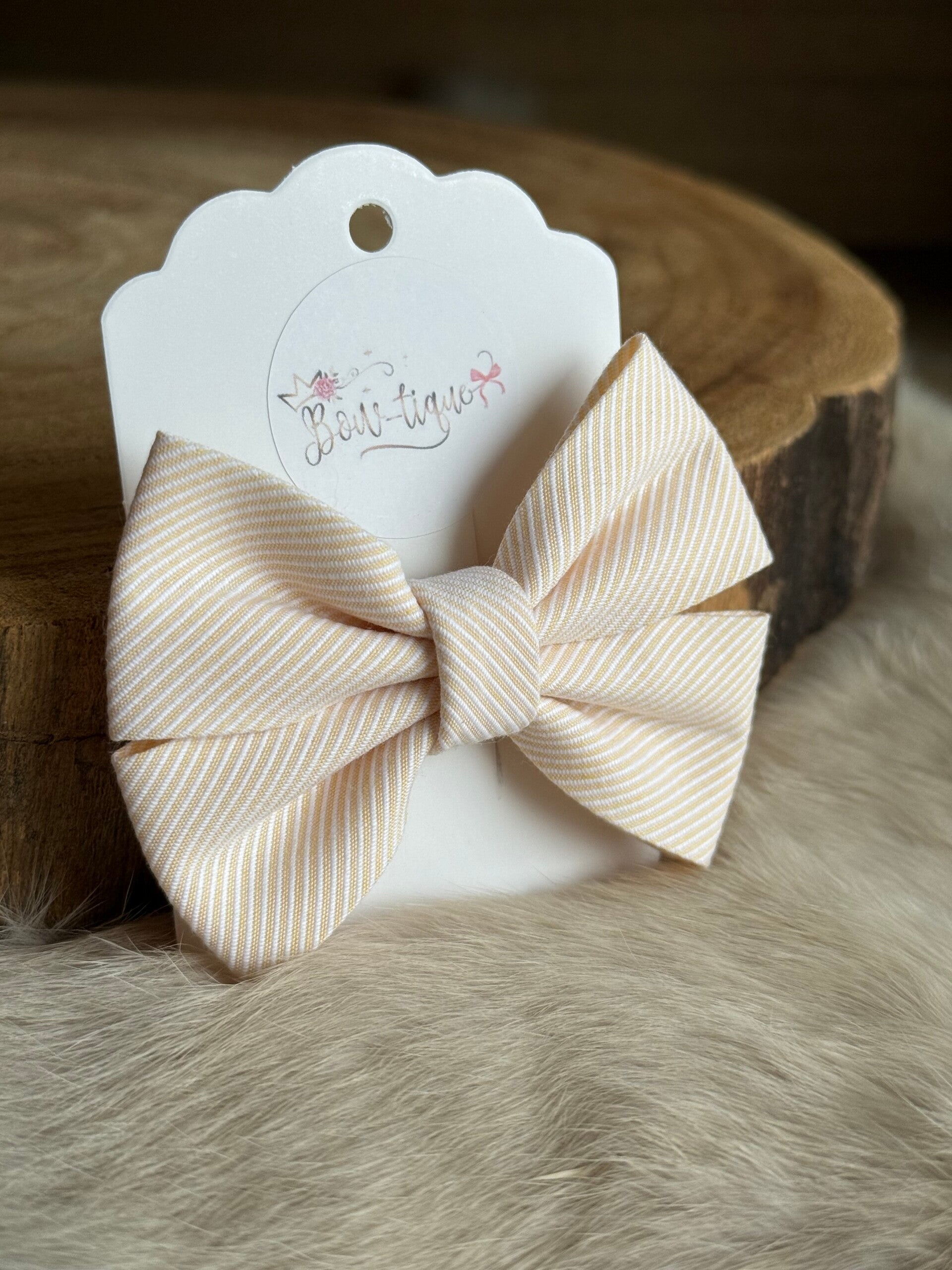 Katoenen Strik Gestreept Geel