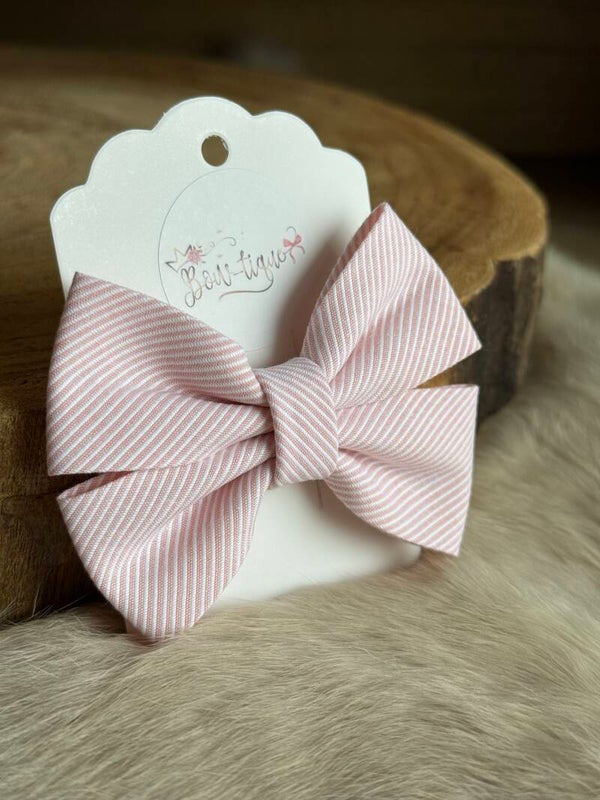 Katoenen Strik Gestreept Zalm roze