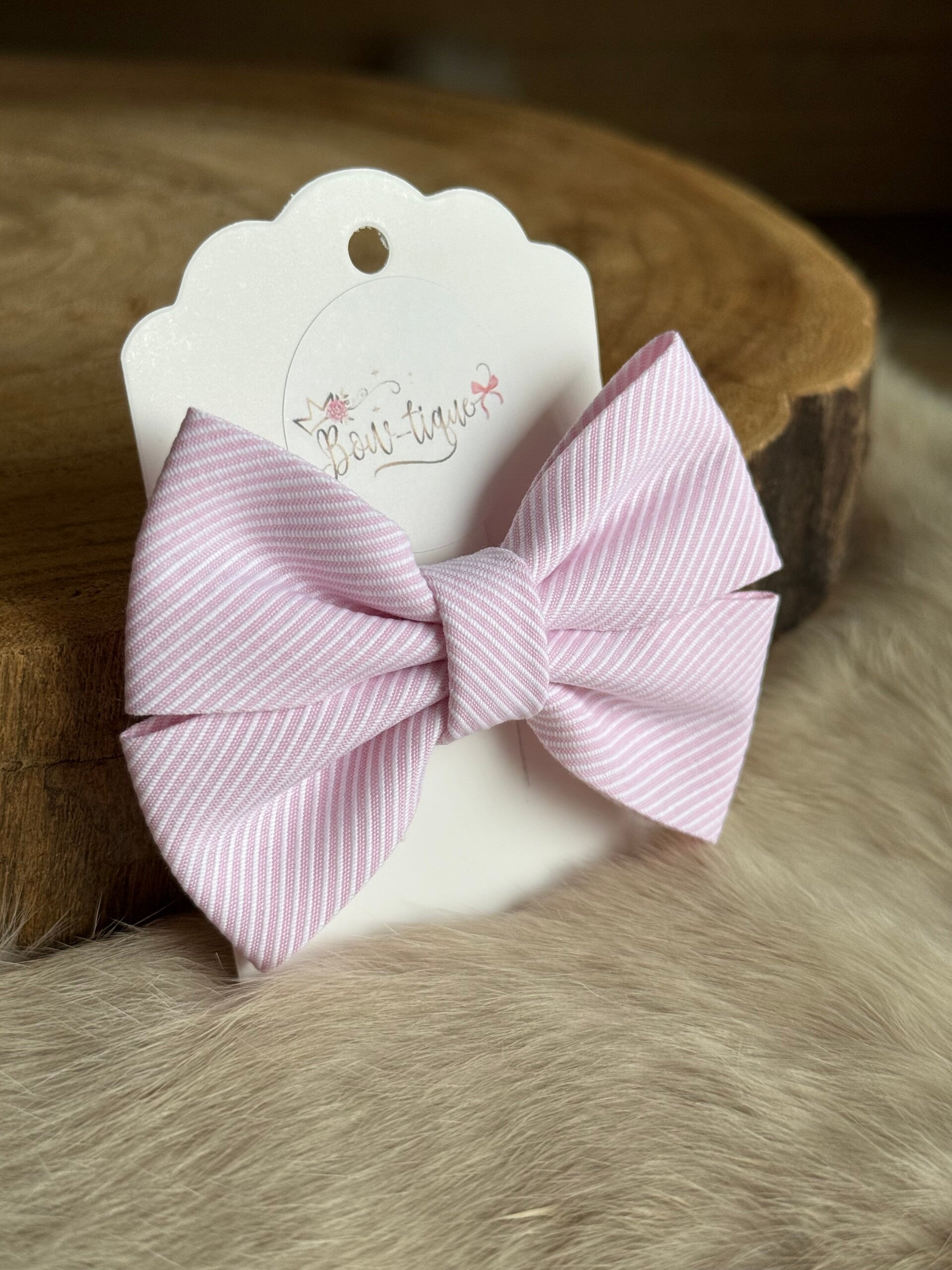 Katoenen Strik Gestreept Babyroze