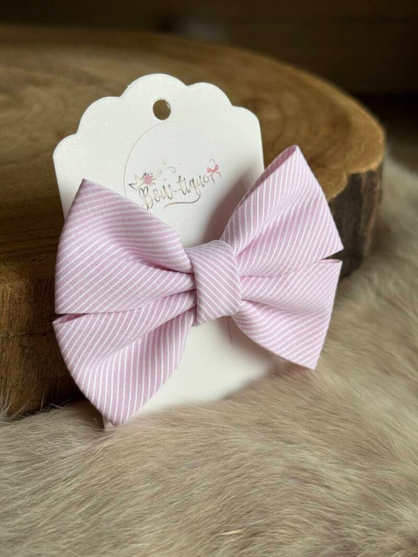 Katoenen Strik Gestreept Babyroze