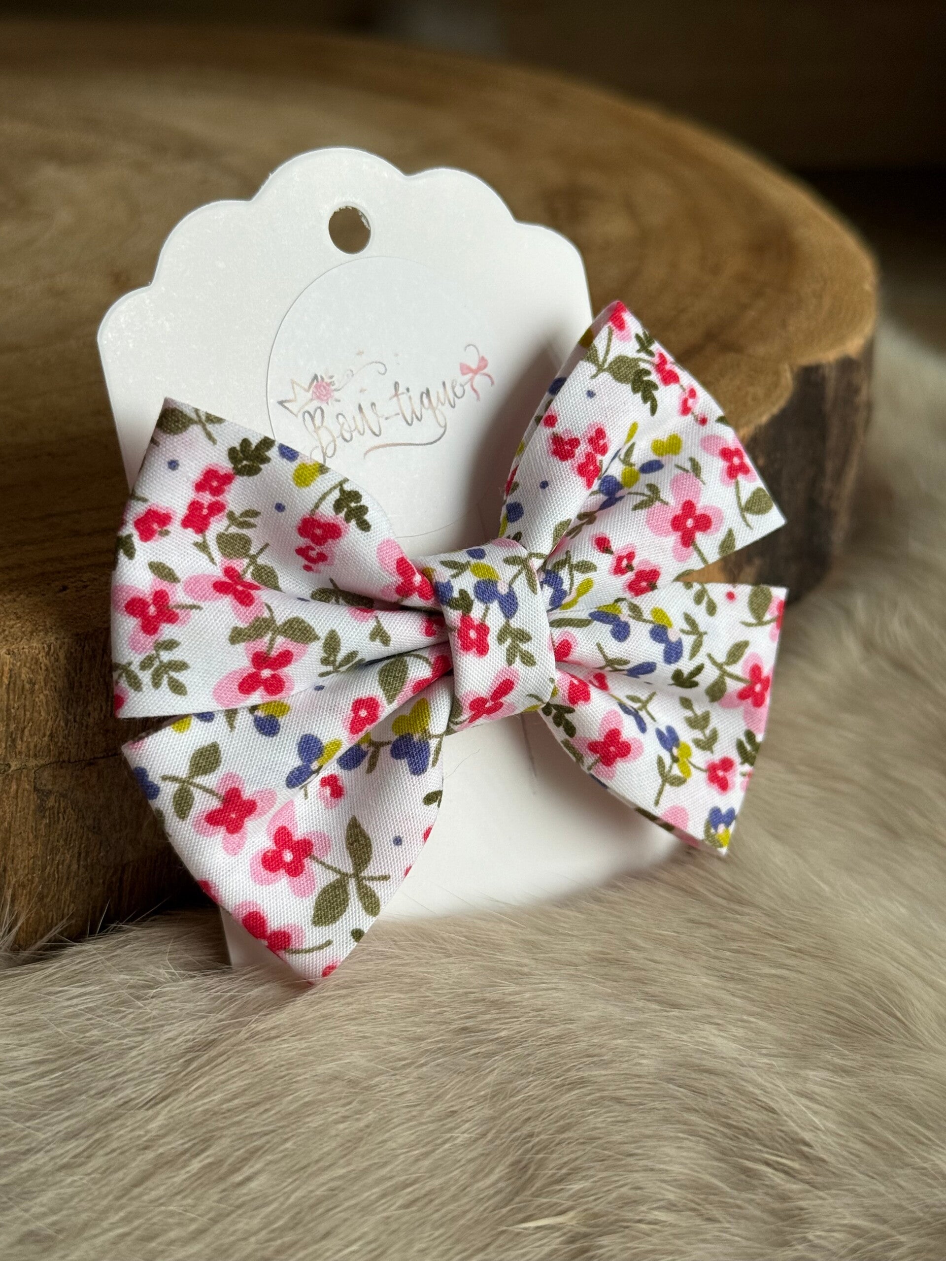 Katoenen Strik Rood blauw groen gebloemd