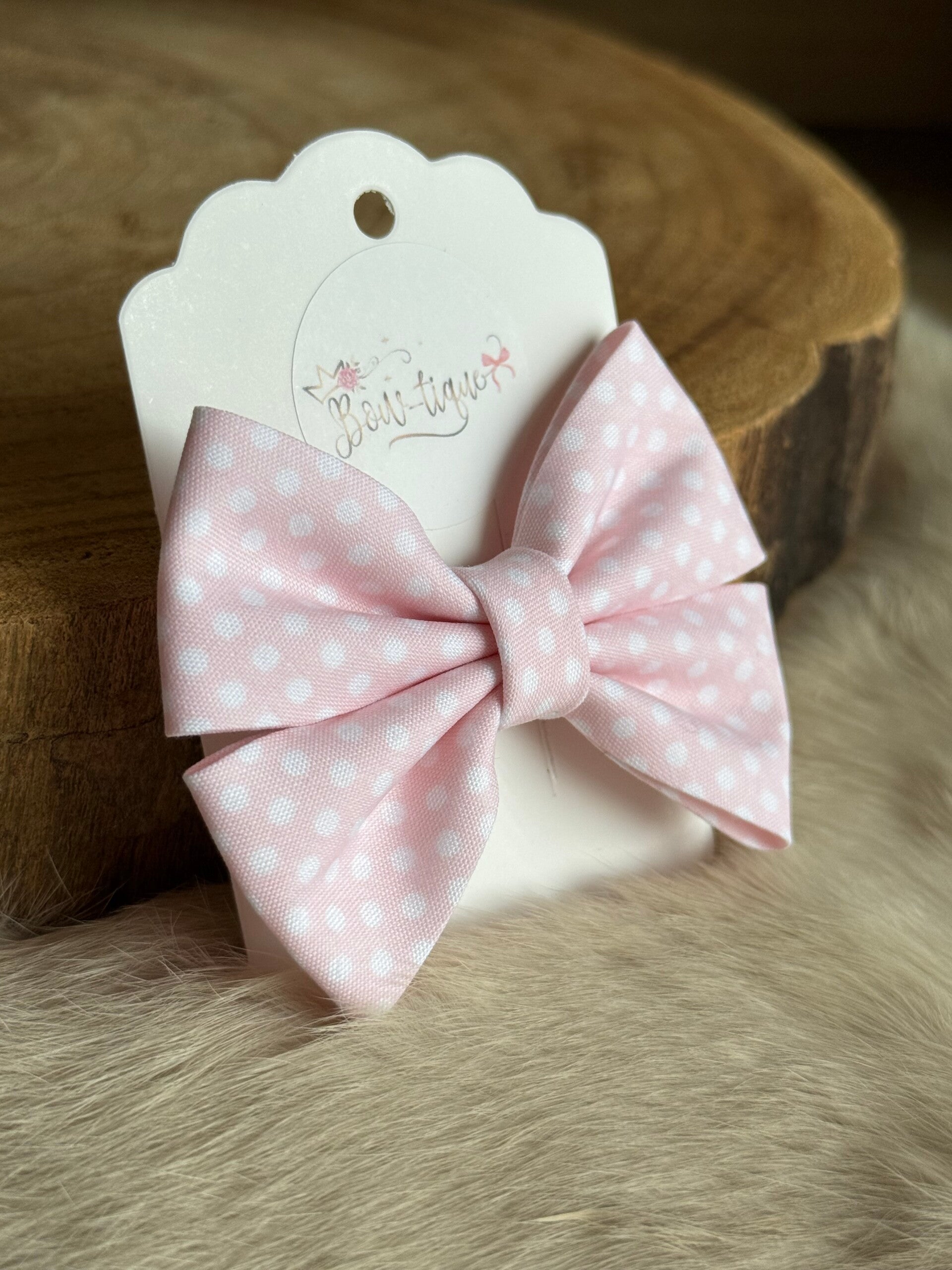 Katoenen Strik Polkadots Lichtroze