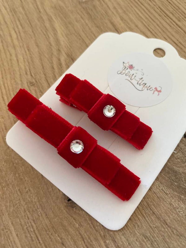 Velvet alligatorspeldje Naëlle bloedrood