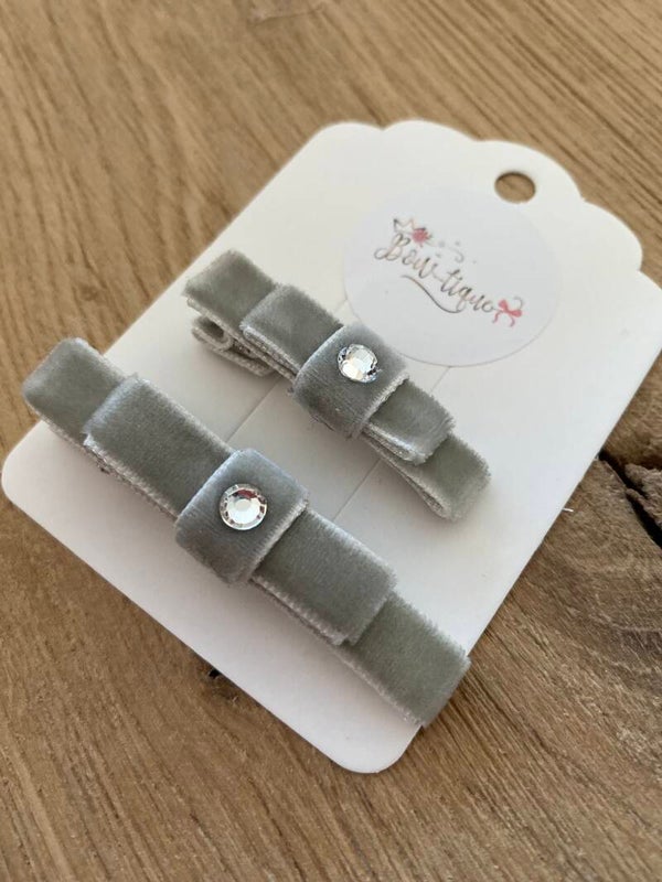 Velvet alligatorspeldje Naëlle cloud Grey