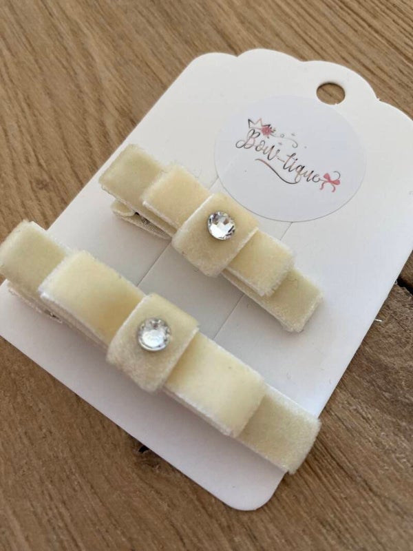 Velvet alligatorspeldje Naëlle crème