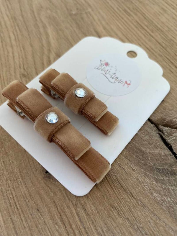 Velvet alligatorspeldje Naëlle caramel