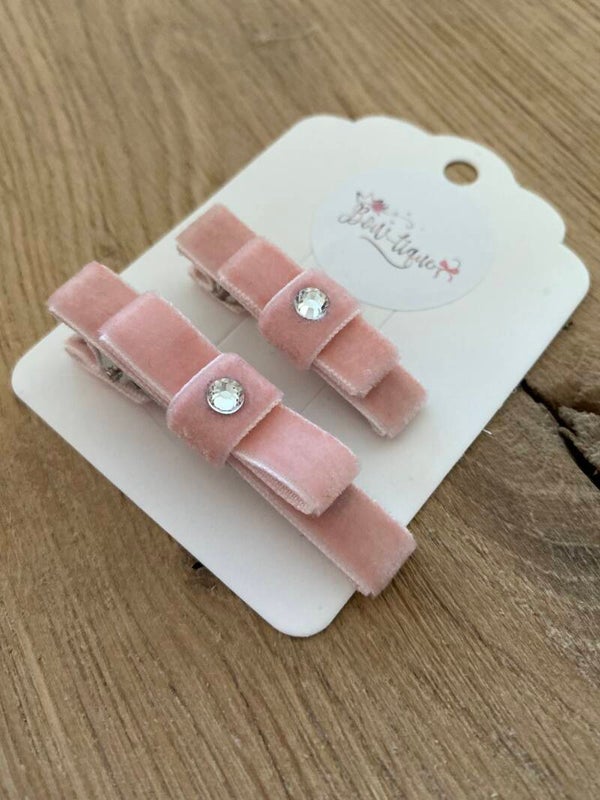 Velvet alligatorspeldje Naëlle pale pink